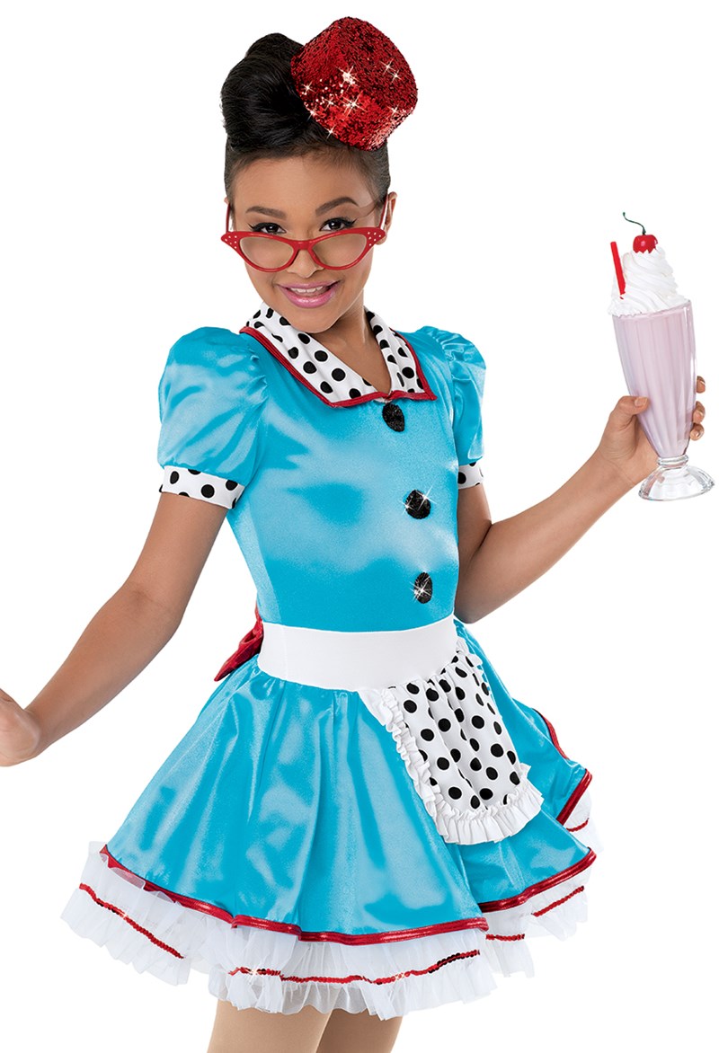 1950s retro diner waitress character dance costume