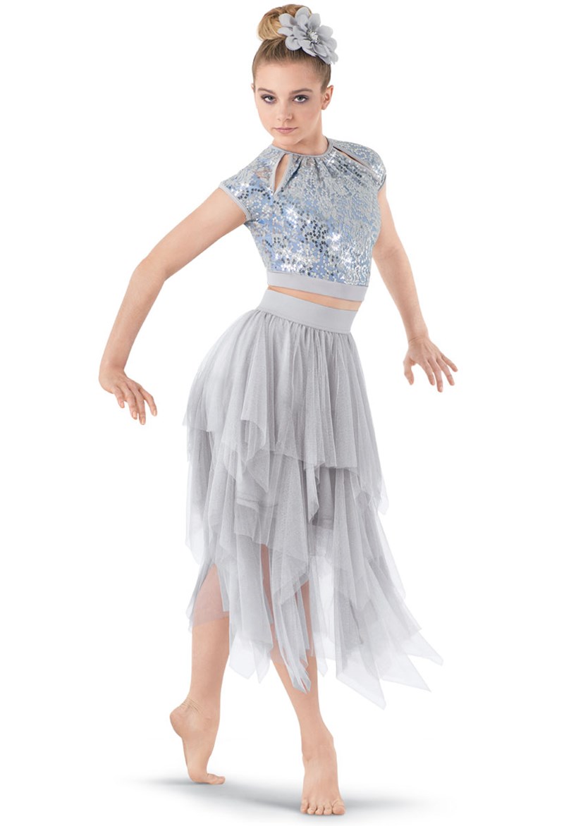 Silver and Grey Two-Piece Lyrical Dance Costume