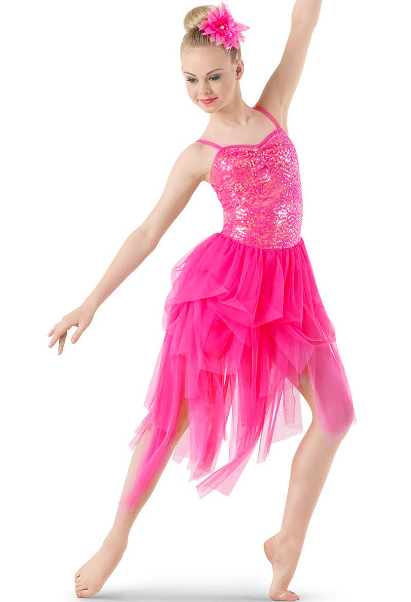 Weissman Hot Pink Sequin Lace Lyrical Dance Dress